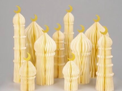Soft Ivory Paper Minarets – Set of 10