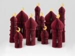 Burgundy Paper Minarets – Set of 10